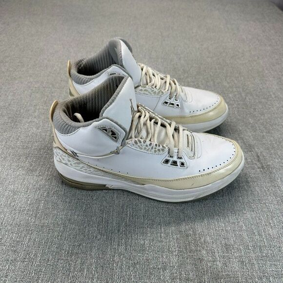 Size 10 -Nike Air Jordan 2.5 Retro Triple White Basketball Shoes 331987-107 - Picture 1 of 10